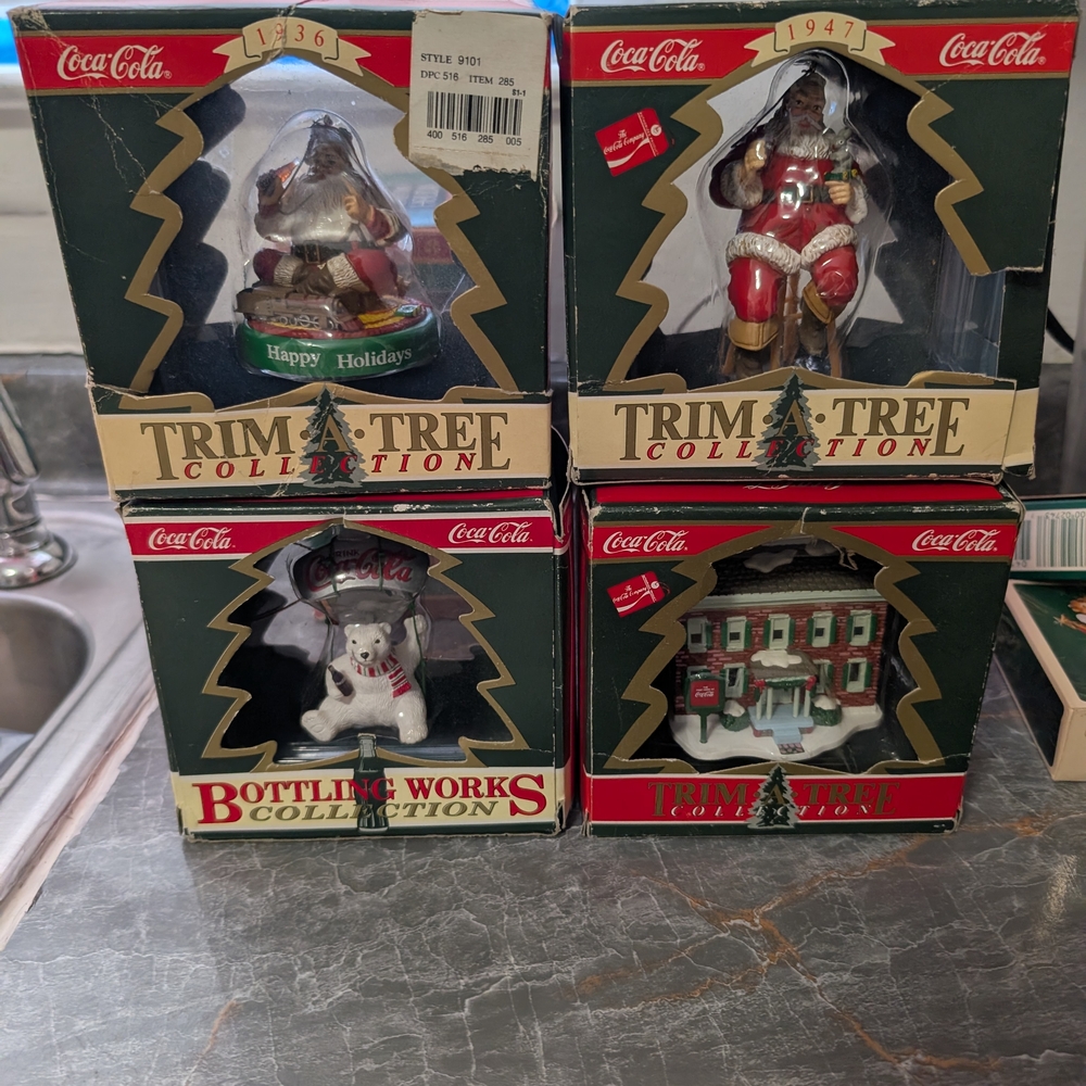 Coca Cola Trim a Tree Collection Ornaments Set Of 4